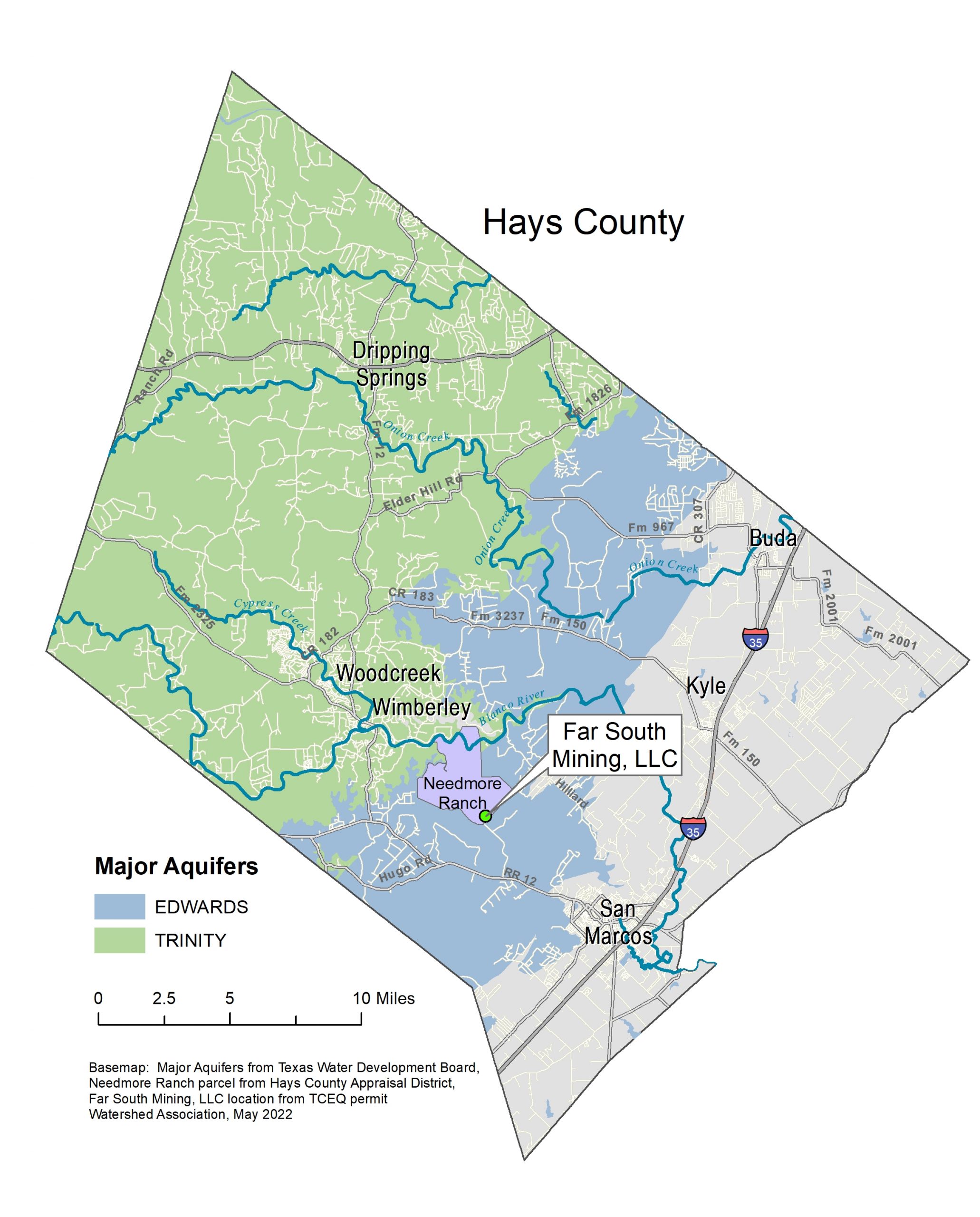 Map of Hays County Aquifers